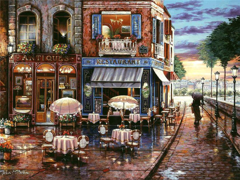 Джон О'Брайан 5 - кафе, город, улица, романтика - оригинал