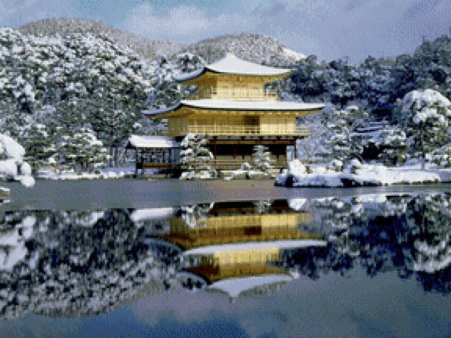 япония. зима - япония, пейзаж - предпросмотр