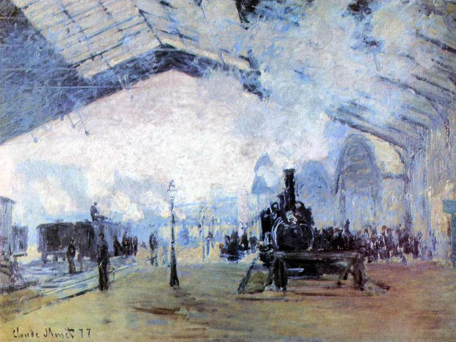 Вокзал Сен-Лазар в Париже_Клод Моне - великие художники, пейзаж - оригинал