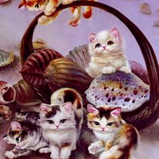 Схема вышивки «котята у моря часть 3»