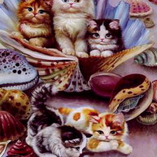Схема вышивки «котята у моря часть 2»