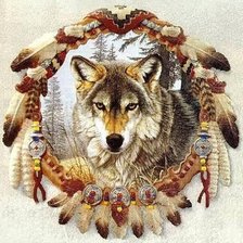 Оригинал схемы вышивки «Волк. Ловец снов.» (№498048)
