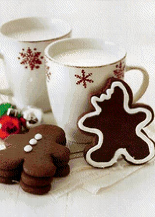 Рождественское утро - рождество, печеньки, для кухни, кофе - предпросмотр