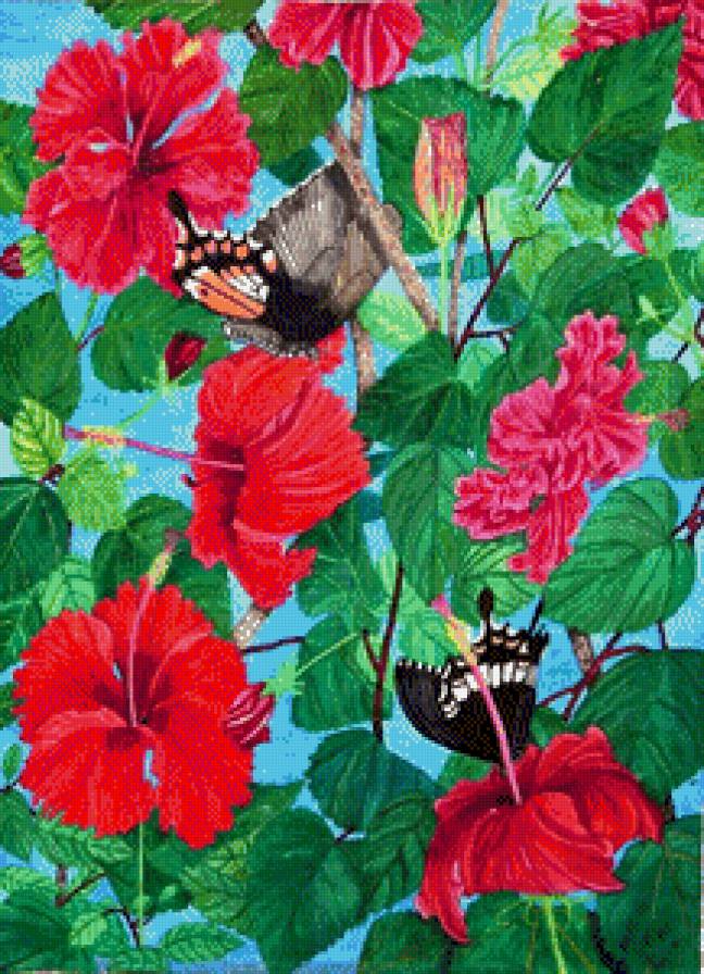 Цветы (индийская художница Бхагвати Нат) - цветы, природа - предпросмотр