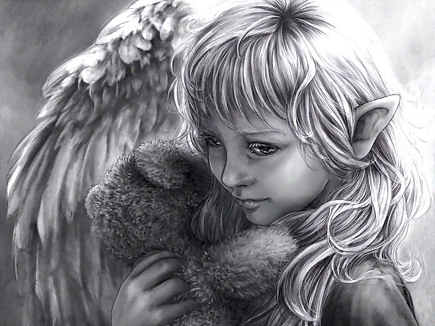 Маленький эльф - портрет, эльф, дети, ангел, ребенок - оригинал