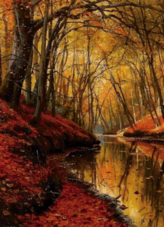 В осеннем лесу - лес, река, осень - предпросмотр