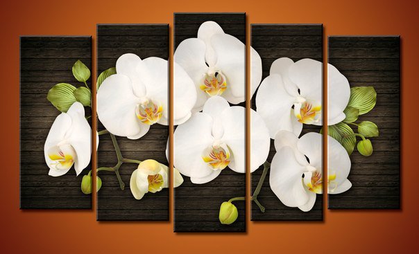 полиптих "орхидеи" - полиптих, цветы, орхидеи - оригинал