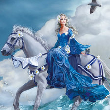 Фентези-девушка и конь