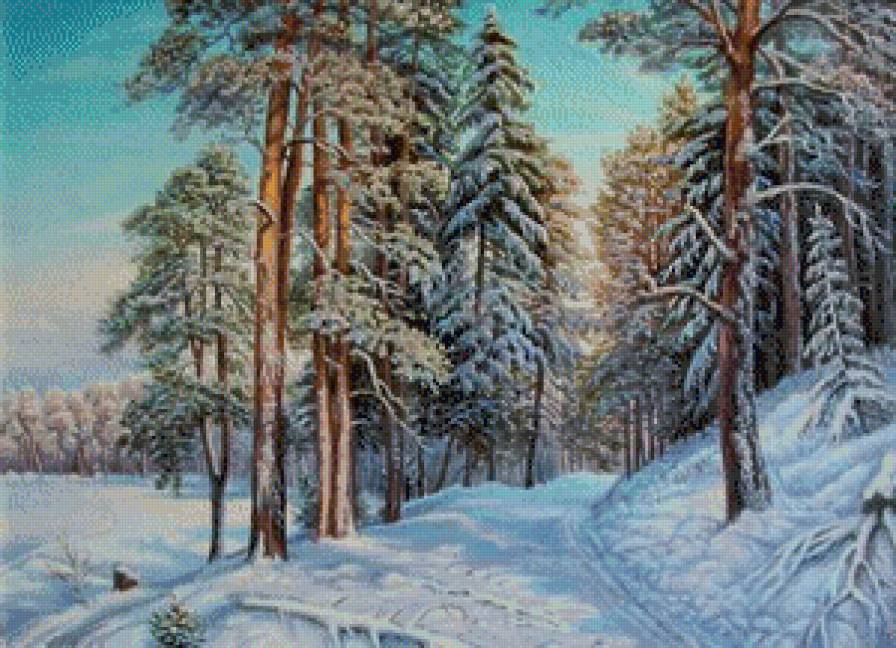 мороз и солнце... - зима, сосна, пейзаж, лес, снег, сосны, дорога, тропинка - предпросмотр