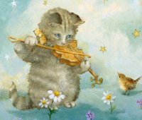 соло на скрипке - музыка, животные - оригинал