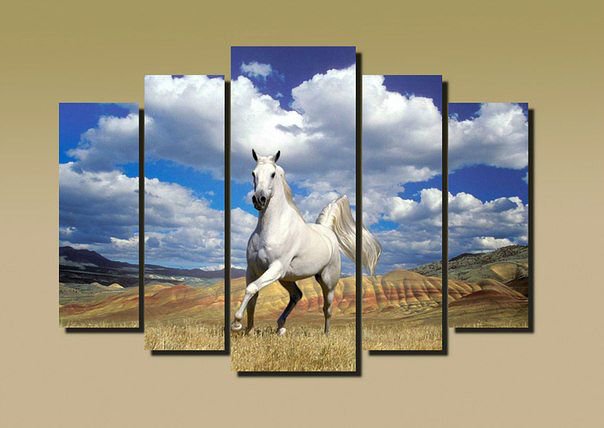 полиптих конь - животные, триптих, конь, лошадь - оригинал