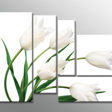 Оригинал схемы вышивки «полиптих белые тюльпаны» (№503367)