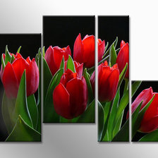 Оригинал схемы вышивки «триптих тюльпаны» (№503382)