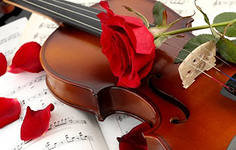 Вдохновение - музыка, цветы, скрипка, роза - оригинал