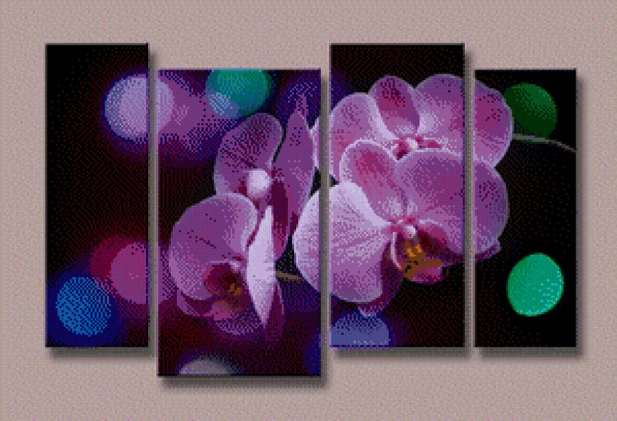 триптих орхидеи - триптих, орхидеи, цветы, полиптих - предпросмотр