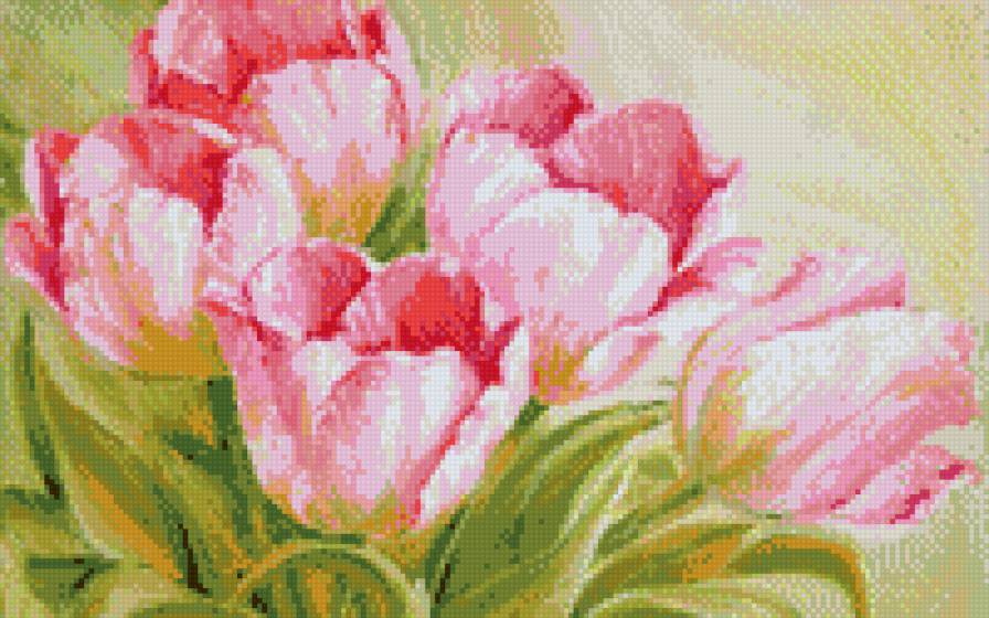 Тюльпаны - живопись, тюльпаны, цветы - предпросмотр