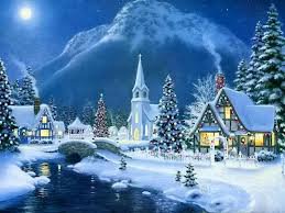зимний пейзаж - пейзаж, зима, домик, рождество, природа - оригинал