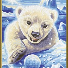 Оригинал схемы вышивки «Белый медвежонок» (№505849)