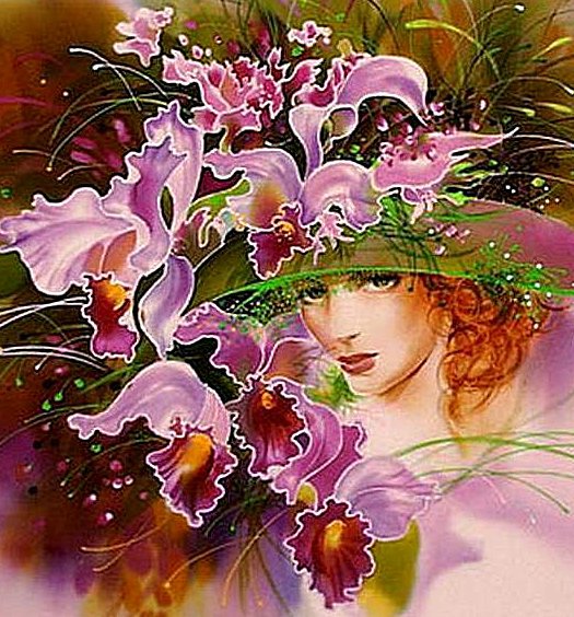 Прекрасная незнакомка - девушка, дама, незнакомка, цветы, шляпка, орхидеи - оригинал