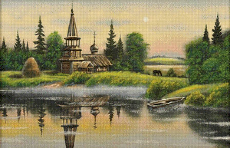 церковь у озера - предпросмотр