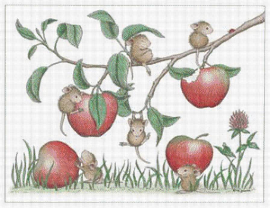 яблочные мышки - дети, яблоко, мышь - предпросмотр