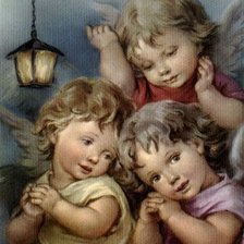 Оригинал схемы вышивки «три ангелочка» (№507589)