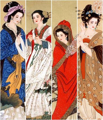 Полиптих"Китайские девушки" - азия, девушка, китай, восток - оригинал