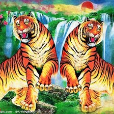 Оригинал схемы вышивки «тигры» (№507862)