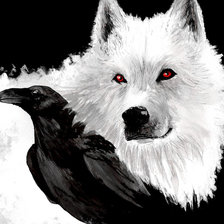 Схема вышивки «волк и ворон»