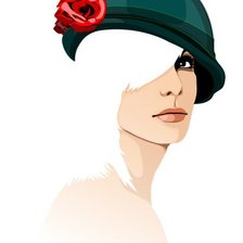 Оригинал схемы вышивки «девушка в шляпе» (№509072)