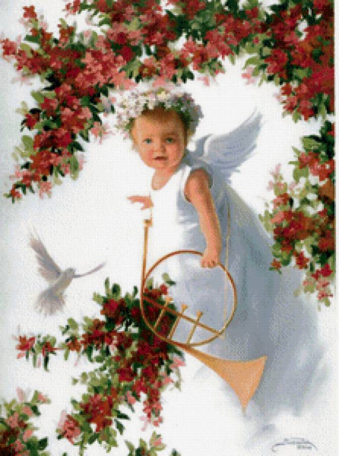 Серия "Ангелы" - цветы, голуби, ангелы, птицы, дети - предпросмотр