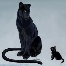 Пантера и котёнок