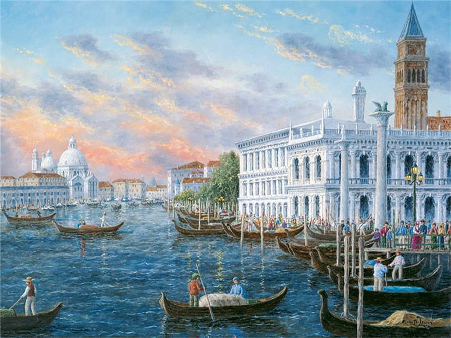 Гандольеры - европа, венеция, гандола, лодка, вода - оригинал