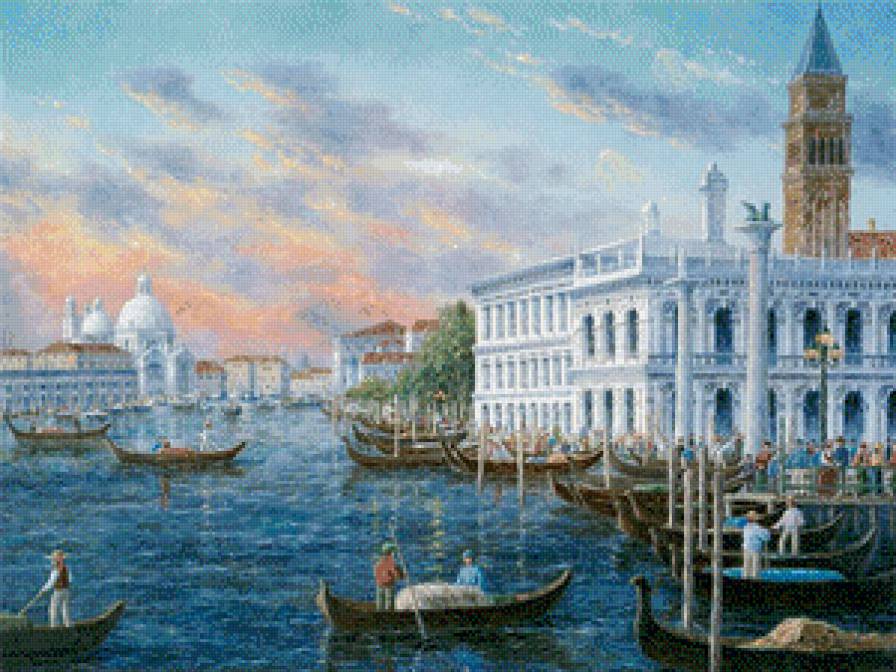 Гандольеры - европа, гандола, вода, венеция, лодка - предпросмотр