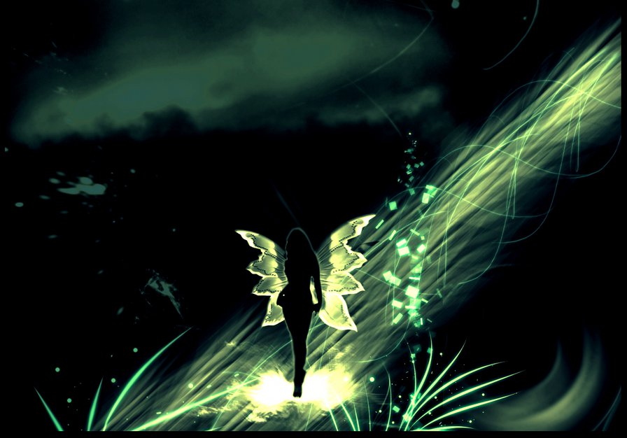 Ночная фантазия - бабочка, фея, абстракция - оригинал