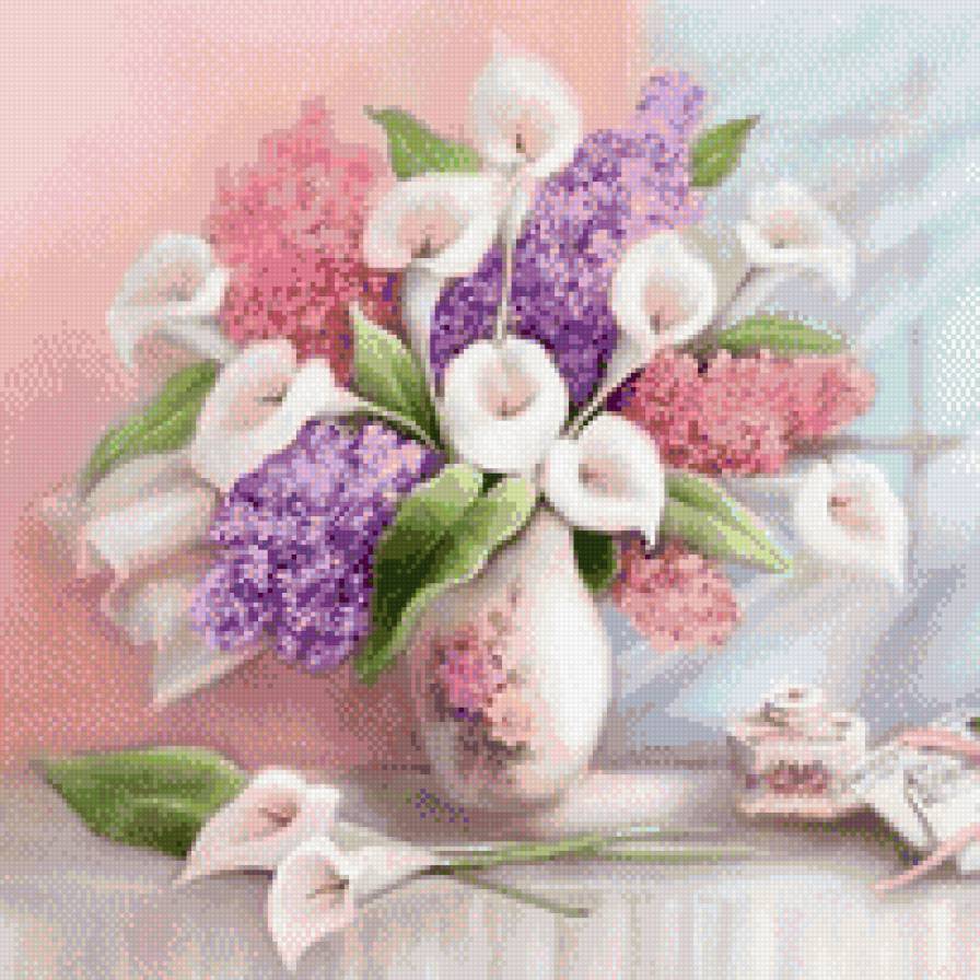 букет цветов - букет, ваза, натюрморт, цветы, красиво - предпросмотр