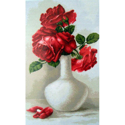 Красные розы - цветы, розы, букет, ваза - оригинал
