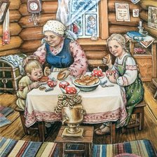 Оригинал схемы вышивки «У бабушки в деревне» (№512063)