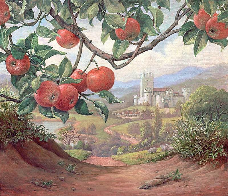 Наливные яблочки (живопись) - пейзаж, живопись, фрукты, яблоки - оригинал