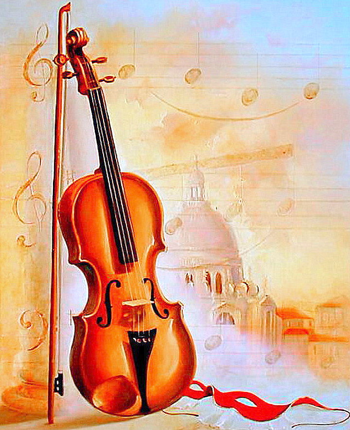 Мелодия сктипки (живопись) - музыка, музыкальные инструменты, скрипка, живопись - оригинал