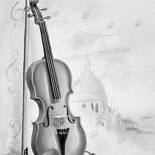 Оригинал схемы вышивки «Мелодия скрипки (ЖИВОПИСЬ)» (№512532)