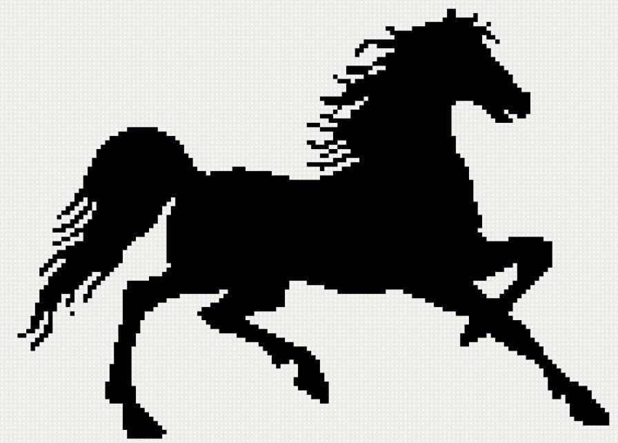 лошадь 2 - звери, черно-белое, лошадь, животные, конь - предпросмотр
