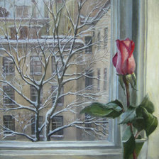 Схема вышивки «Роза на окне»