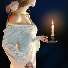 Оригинал схемы вышивки «Девушка со свечей» (№513918)