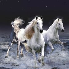 Схема вышивки «Три лошади»