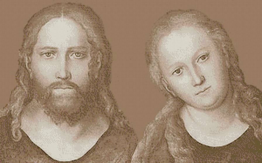Религиозная картина (живопись Lucas Cranach) - религия, монохром, живопись, сепия - предпросмотр