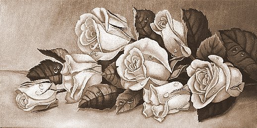 Розы - монохром, цветы, сепия, розы - оригинал