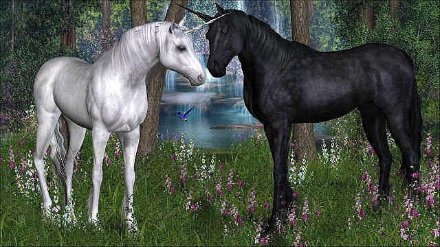 единороги 5 - легенда, единороги, кони, животные, миф, сказка, лошади, существа - оригинал