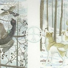 Оригинал схемы вышивки «Охота на каменного глухаря по картине Николая Фомина» (№516735)