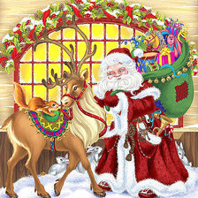 Оригинал схемы вышивки «Дед Мороз спешит на праздник» (№516754)
